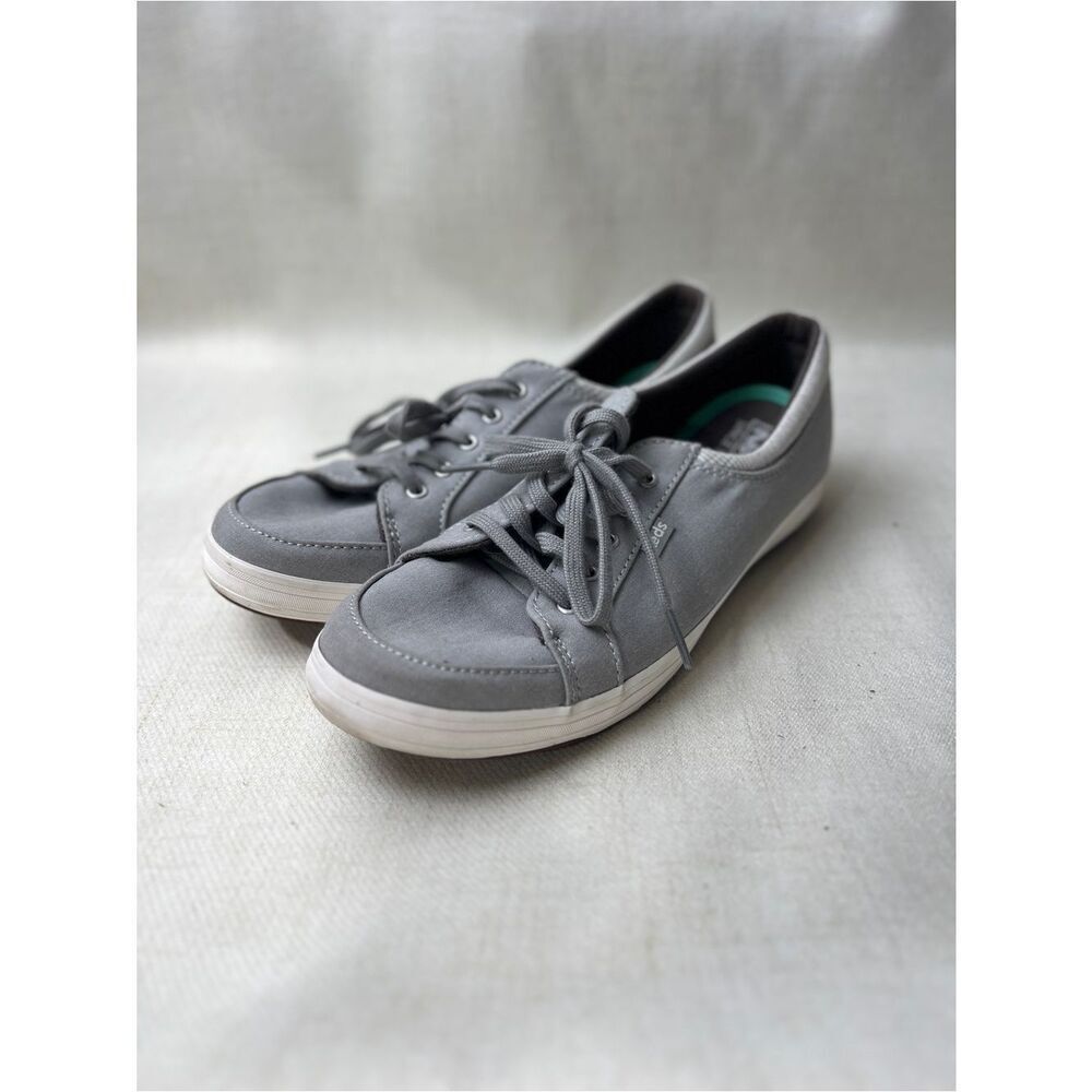 Keds Ortholite Gray Canvas Sneakers Women’s 7.5 Lace Up Casual Shoes